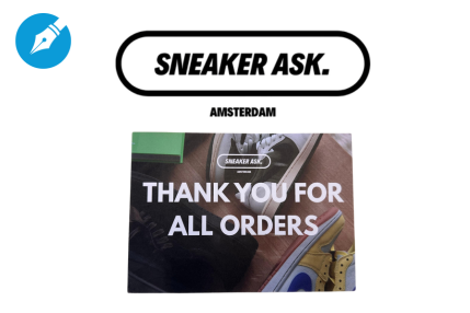 Case Study voorbeeld handgeschreven Kaartjes SneakerAsk Noteler