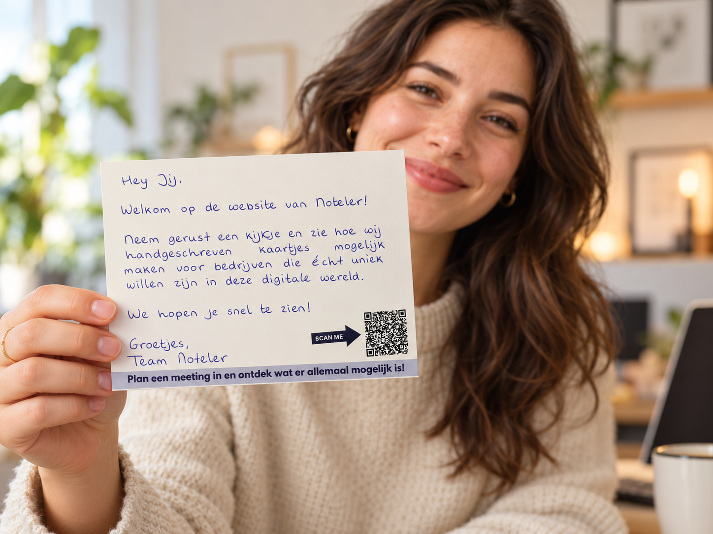 Persoonlijk handgeschreven kaartje van Noteler
