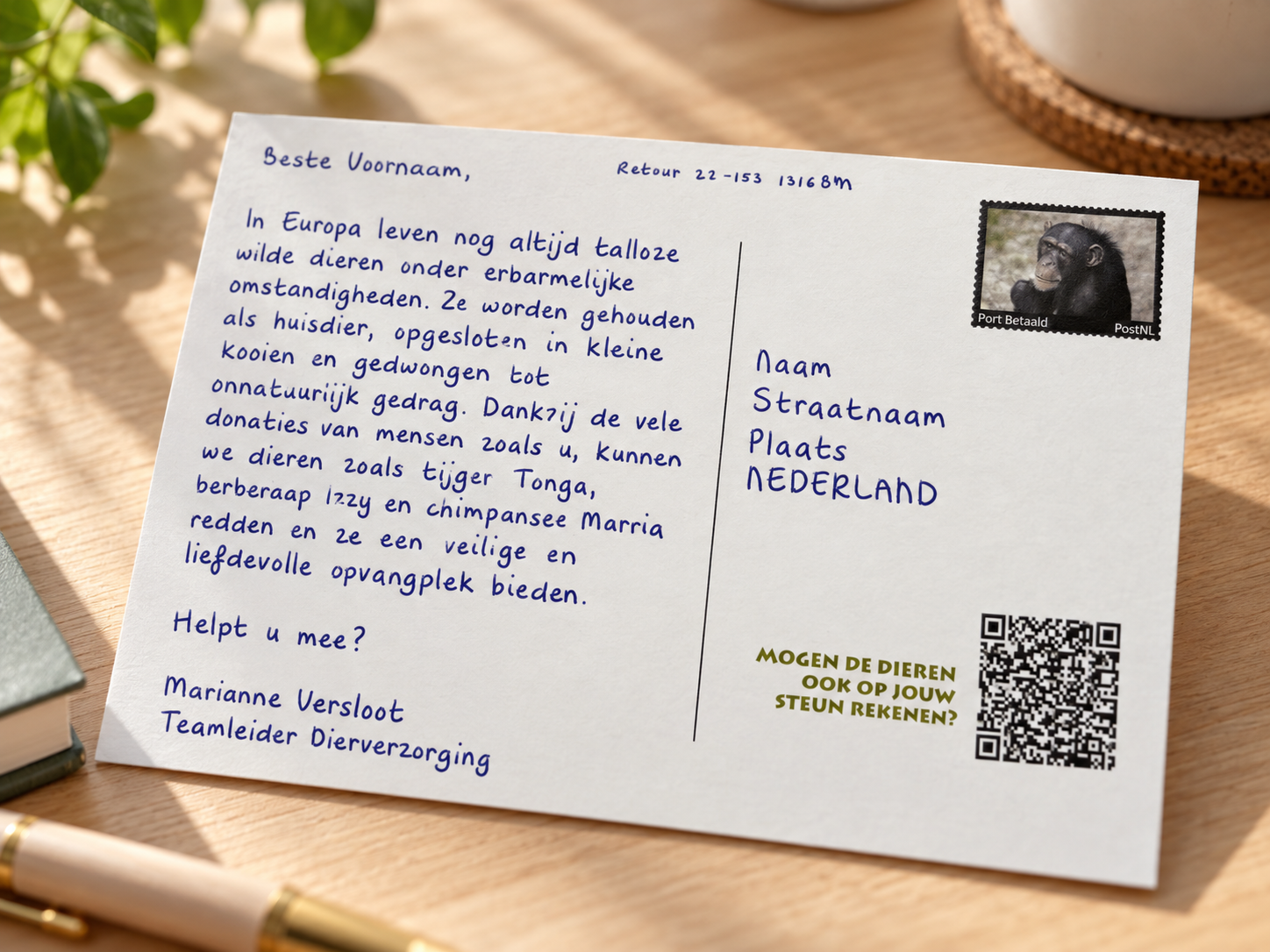 Handgeschreven kaart van Noteler