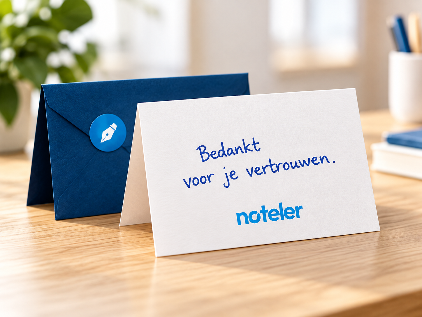 Persoonlijk gedrukte kaart van Noteler